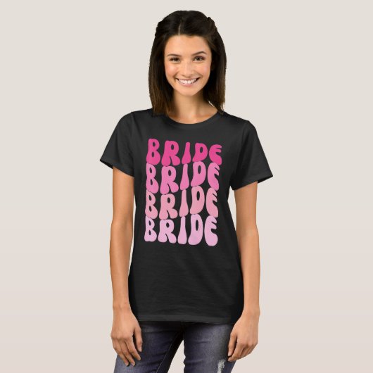 Bride I Do Crew Retro Bachelorette Party Bride Bri Tシャツ (正面フル)