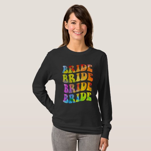 Bride I Do Crew Tie Dye Bachelorette Party Bride B Tシャツ (正面フル)