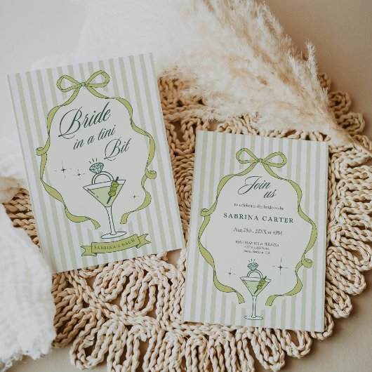 Bride in a Tini Bit Bachelorette Invitation 招待状
