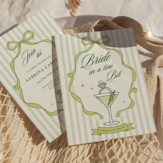 Bride in a Tini Bit Bachelorette Invitation 招待状