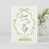 Bride in a Tini Bit Bachelorette Invitation Green 招待状 (スタンド正面)
