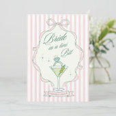 Bride in a Tini Bit Bachelorette Invitation Pink 招待状 (スタンド正面)