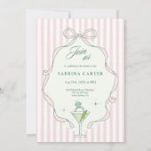 Bride in a Tini Bit Bachelorette Invitation Pink 招待状 (裏面)