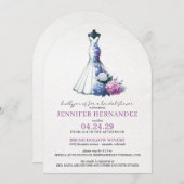 Bride in Bloom Hydrangea Bridal Shower 招待状 (正面/裏面)