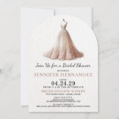 Bride in Bloom Peach Blush Bridal Shower 招待状 (正面)