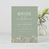 Bride in Bloom Wildflower Bridal Shower 招待状 (スタンド正面)