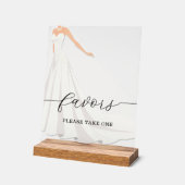 Bride in Gown Bridal Shower Favors アクリルサイン (傾斜)