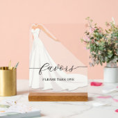 Bride in Gown Bridal Shower Favors アクリルサイン (ウェディング)