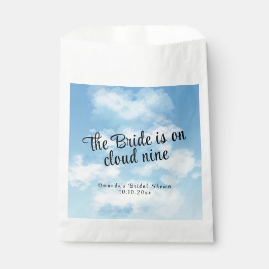 Bride Is On Cloud Nine Bridal Shower フェイバーバッグ (正面)