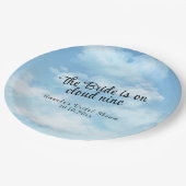 Bride Is On Cloud Nine Bridal Shower ペーパープレート (アングル)