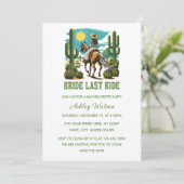 Bride Last Ride Cowgirl Bachelorette Party 招待状 (スタンド正面)