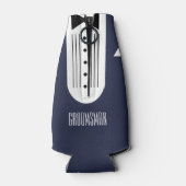 BRIDE Navy Blueのブライダルパーティ結婚グロムスマン ボトルクーラー (裏面)