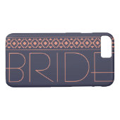 Bride navy blue and coral結婚's iPhone 8/7ケース Case-Mate iPhoneケース (裏面(横))