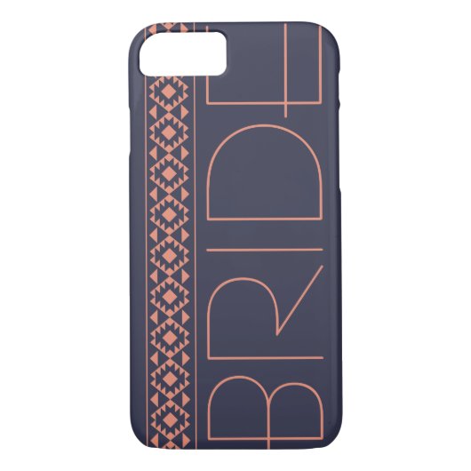 Bride navy blue and coral結婚's iPhone 8/7ケース Case-Mate iPhoneケース (裏面)