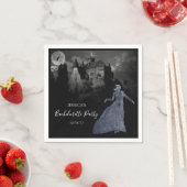 Bride of Frankenstein Bachelorette Halloween スタンダードカクテルナプキン (インサイチュ)