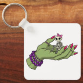 Bride of Frankenstein Hand with Skeleton Bow キーホルダー (正面)