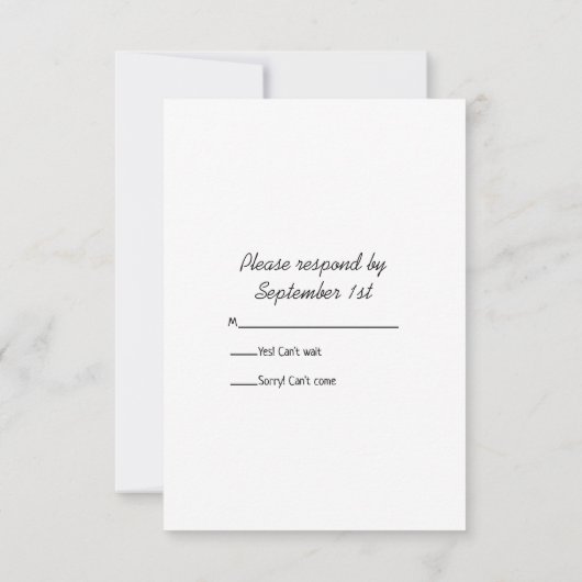 Bride on TractorカントリーファームウェディングRSVPカード 出欠カード (裏面)