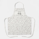 Bride on white floral pattern Wedding Party エプロン (正面)