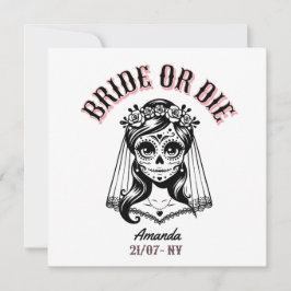 bride or die bachelorette gothic 招待状