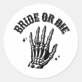 bride or die bachelorette party black and white ラウンドシール