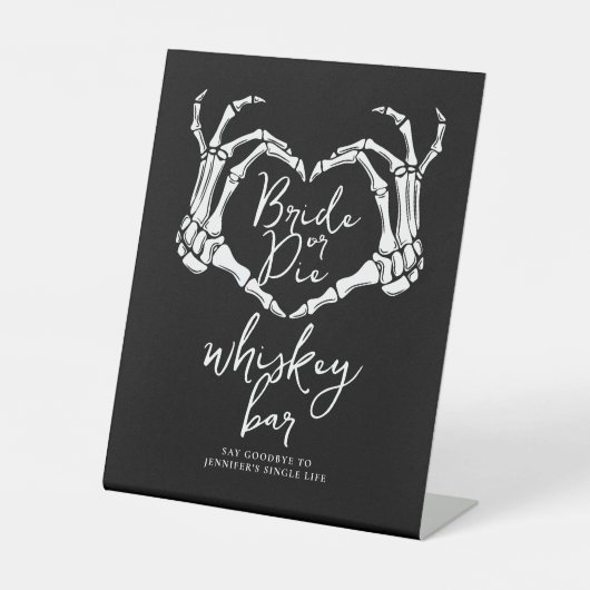 Bride or Die Bachelorette Party Gothic Heart 台座サイン (正面)