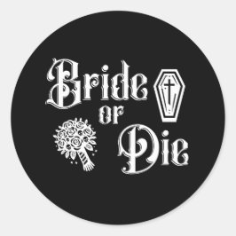bride or die bachelorette party gothic roses ラウンドシール