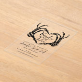 Bride or Die Bachelorette Party Skeleton Heart  アクリル招待状 (レイダウン)