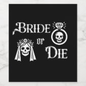 bride or die black and white ring ワインラベル (シングルラベル)