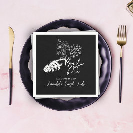 Bride or Die Floral Gothic Bachelorette Party スタンダードカクテルナプキン