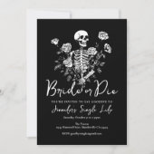 Bride or Die Floral Skeleton Bachelorette Party 招待状 (正面)