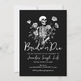 Bride or Die Floral Skeleton Bachelorette Party 招待状