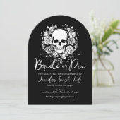 Bride or Die Floral Skull Bachelorette Party 招待状 (スタンド正面)