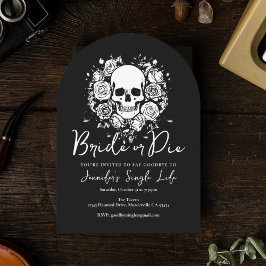 Bride or Die Floral Skull Bachelorette Party 招待状