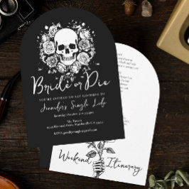 Bride or Die Floral Skull Bachelorette Weekend 招待状