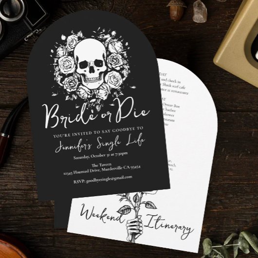 Bride or Die Floral Skull Bachelorette Weekend 招待状