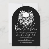 Bride or Die Floral Skull Bachelorette Weekend 招待状 (正面)