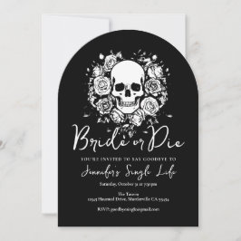 Bride or Die Floral Skull Bachelorette Weekend 招待状