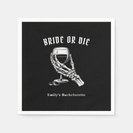 Bride Or Die Gothic Skeleton Bachelorette Party スタンダードカクテルナプキン