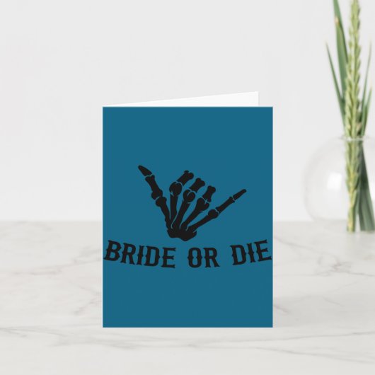 Bride Or Die Rockstar Skeleton Bachelorette Party  カード (正面)