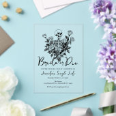 Bride or Die Skeleton Floral Bachelorette Party アクリル招待状 (インサイチュ (ウェディング))