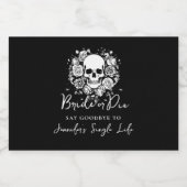 Bride or Die Skull Floral Bachelorette Party  リキュールボトルラベル (シングルラベル)