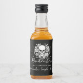 Bride or Die Skull Floral Bachelorette Party  リキュールボトルラベル (正面)
