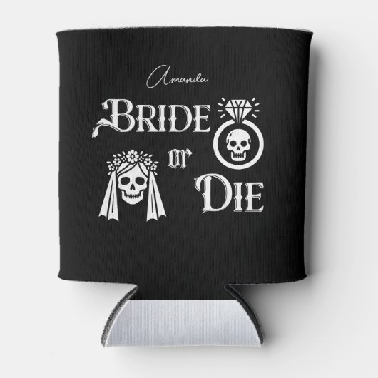 bride or die skull skeleton bachelorette party 缶クーラー (正面)