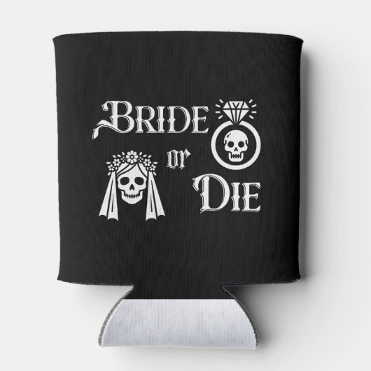 bride or die skull skeleton bachelorette party 缶クーラー (裏面)