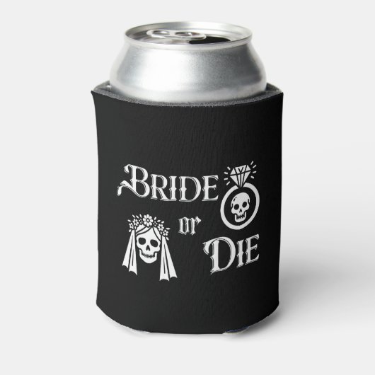 bride or die skull skeleton bachelorette party 缶クーラー (缶裏面)