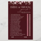 Bride or Groom Guess Who Game | Bride in Bloom  (正面)