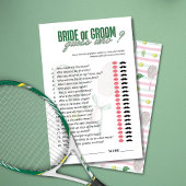 Bride or Groom Guess Who Game Card | Tennis Theme 