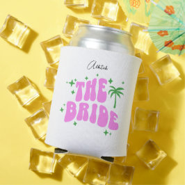 bride palm springs pink retro bachelorette party 缶クーラー