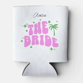 bride palm springs pink retro bachelorette party 缶クーラー