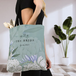 Bride Peony | Sage Green & White Botanical Wedding トートバッグ